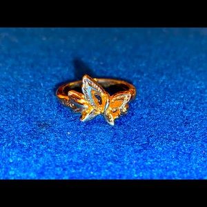 Simple Goldtone Butterfly Ring